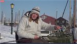 Live ijsvissen in de haven