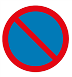 Parkeerverbod blauwe zone vak bij de botters  
